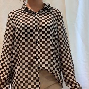 checkered button up